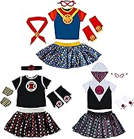 Vista 2 de Rubies Marvel - Conjunto de baúl para niña (Capitán Marvel, araña fantasma, viuda negra), talla S