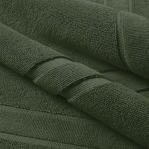 Miniatura 9 de GLAMBURG Paquete de 2 tapetes de baño de algodón prémium de 20 x 32 pulgadas, 100% algodón hilado en anillo, calidad de hotel y spa, 21.16 ozm,