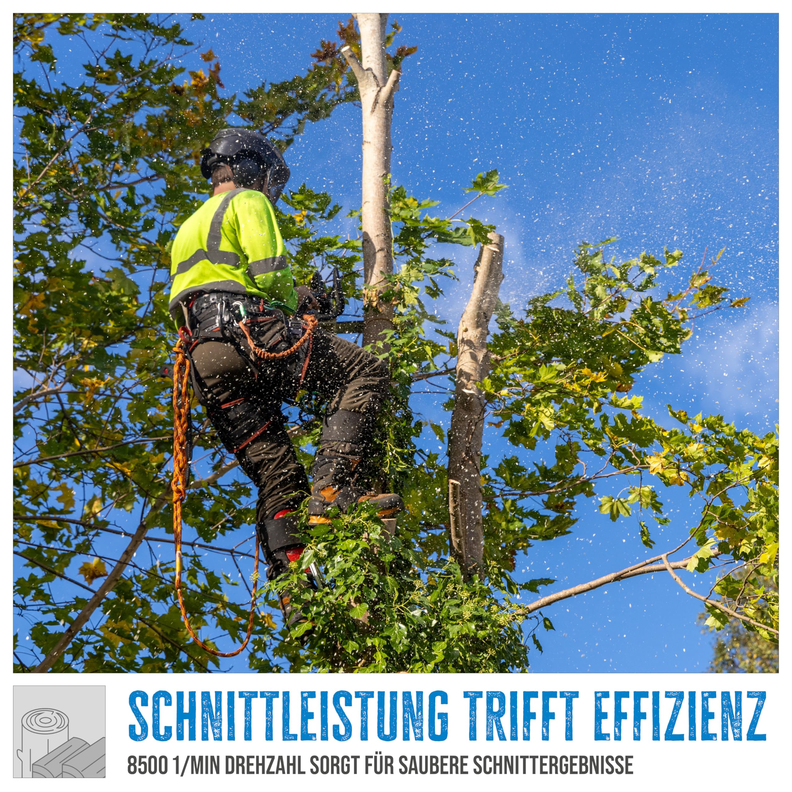 Güde BBS 300-25 Benzin-Baumpflegesäge – 25,4 cm³ Hubraum, 30,5 cm Schnittlänge, 0,75 kW Leistung, 23 m/s Kettengeschwindigkeit, mit Primer, Choke und Schnittgarnitur, für Garten und Baumpflege