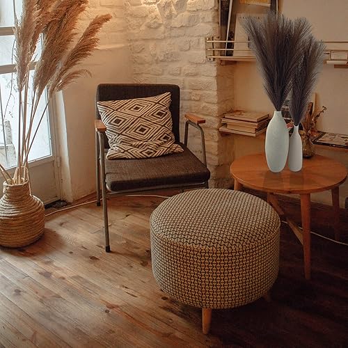 Miniatura 6 de Acfruits Hierba negra de las pampas pequeña, 3 piezas de 17 pulgadas de imitación de hierba de las pampas, arreglo floral de pompas negras y relleno