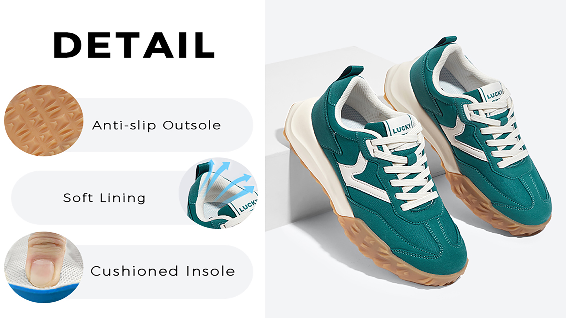 Amazon.com | LUCKY STEP Women Platform Retro Tennis Walking Shoe