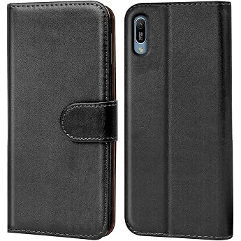 Verco Mobile Phone Case for Huawei Y6 2019 Case, Flip Case for Huawei Y6 2019 Case PU Leather Flip Case Wallet - Black