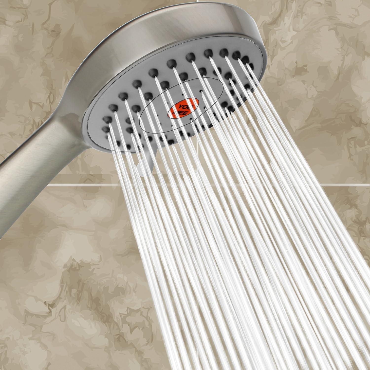 High Pressure Handheld Shower Head with Powerful Shower Spray against Low Pressure Water Supply Pipeline, Multi-functions, w/ 79'' Hose, Bracket, Flow Regulator, Brushed Nickel Finish