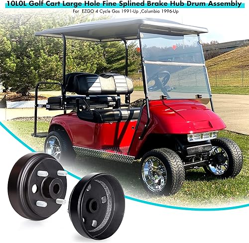 Miniatura 3 de 10L0L 21807G1 Carrito de golf de 1 pulgada con agujero grande de 30 dientes, conjunto de tambor de freno estriado para 4 ciclos de gas 1991 en