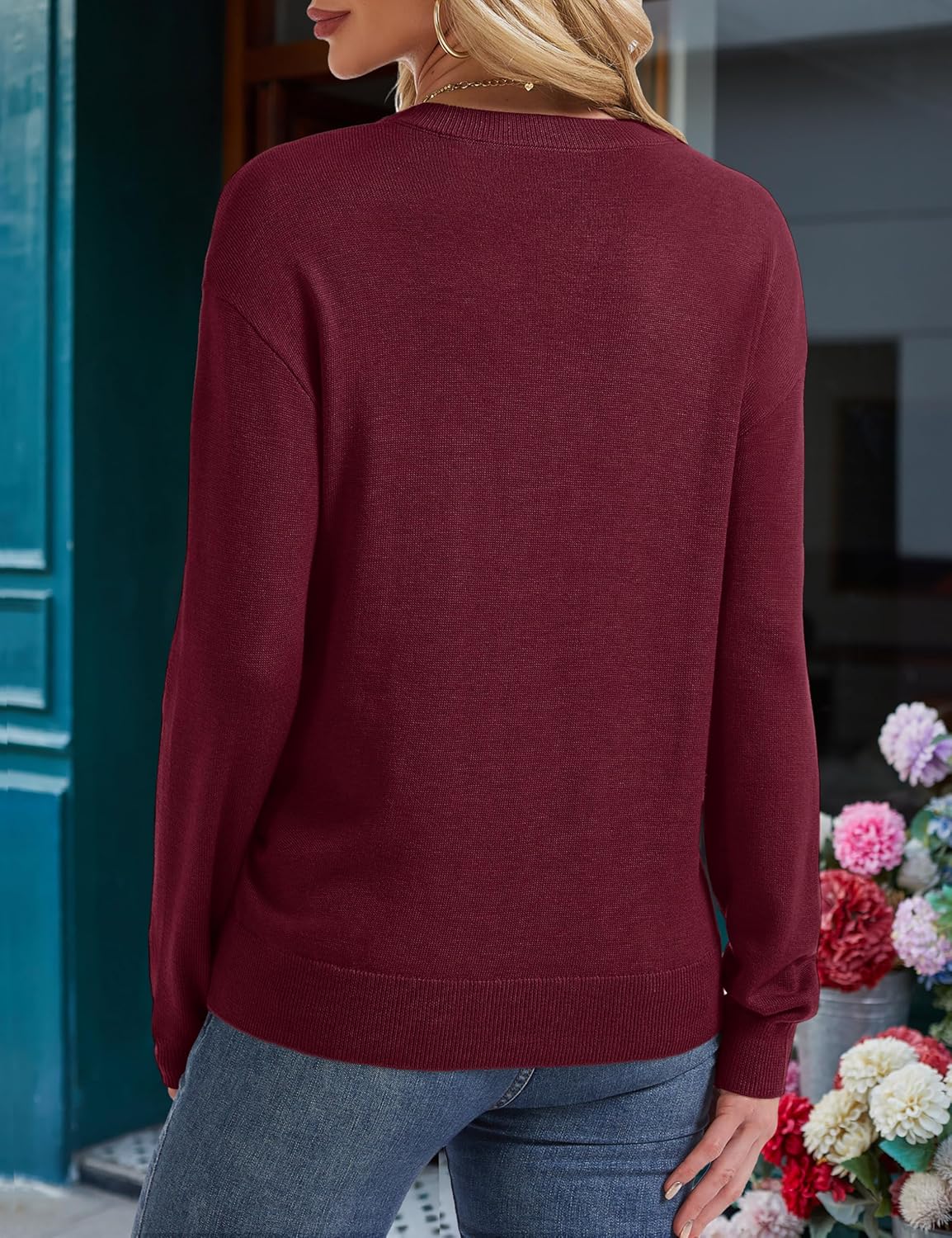 YUCOLEN Sweaters for Women Long Sleeve Lightweight Crewneck Knit Pullover Basic Casual Sweaters Spring Tops - Image 3