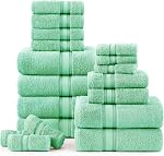 LANE LINEN Luxury Bath Towels Set - 6 Piece Set, 100% CottonBathroom Towels, Zero Twist, Shower Towels, Extra Absorbent Bath Towel, Super Soft, 2 Bath Towels, 2 Hand Towels, 2 Wash Cloths - Platinum