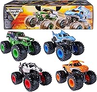 Monster Jam All Stars 4-Pack: Grave Digger, Megalodon, Dalmatian, El Toro Loco 1:64 Die-Cast Trucks for Kids 3+