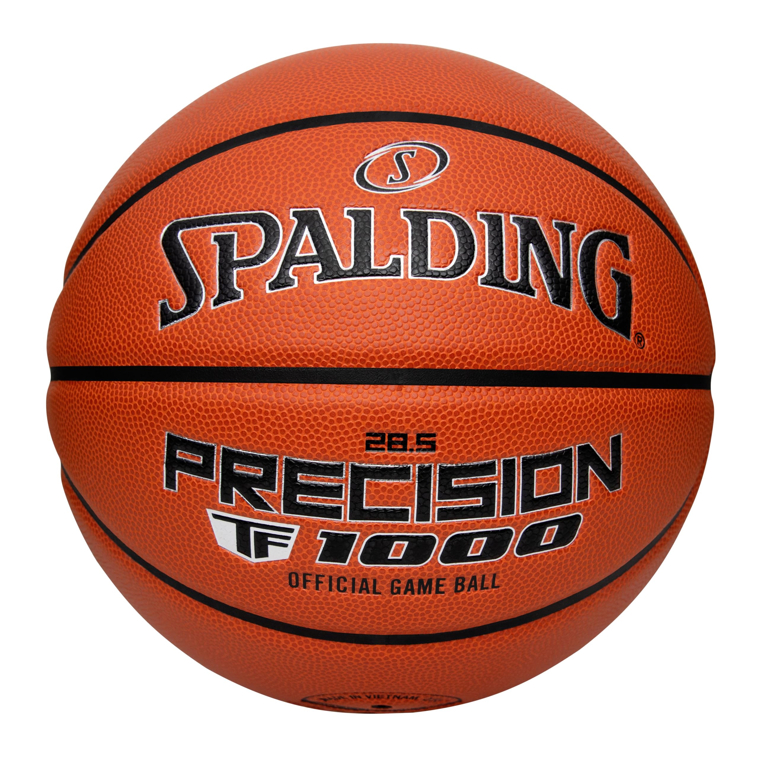 SpaldingPrecision TF-1000 Indoor Game Basketballs, Dry Grip Microfiber Composite Cushioned Cover, High School Approved