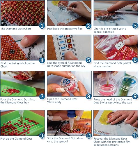 Miniatura 6 de DIAMOND DOTZ Lulu - Kits de pintura de diamantes de llama para adultos, kits de arte de diamantes, un kit de manualidades creativo relajante con