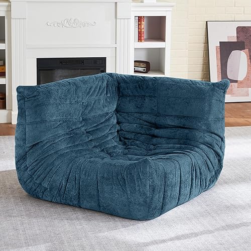 Miniatura 10 de HABUTWAY Puf Otomano, Reposapiés, Silla junto a la Chimenea, Sofá Puf Perezoso de Espuma Viscoelástica para Sala de Estar, Dormitorio, Dormitorio