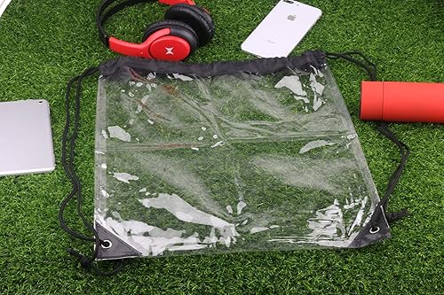 Miniatura 4 de 2 bolsas transparentes con cordón, impermeable, pequeña bolsa transparente para estadios, universidades, eventos deportivos, trabajo, conciertos,