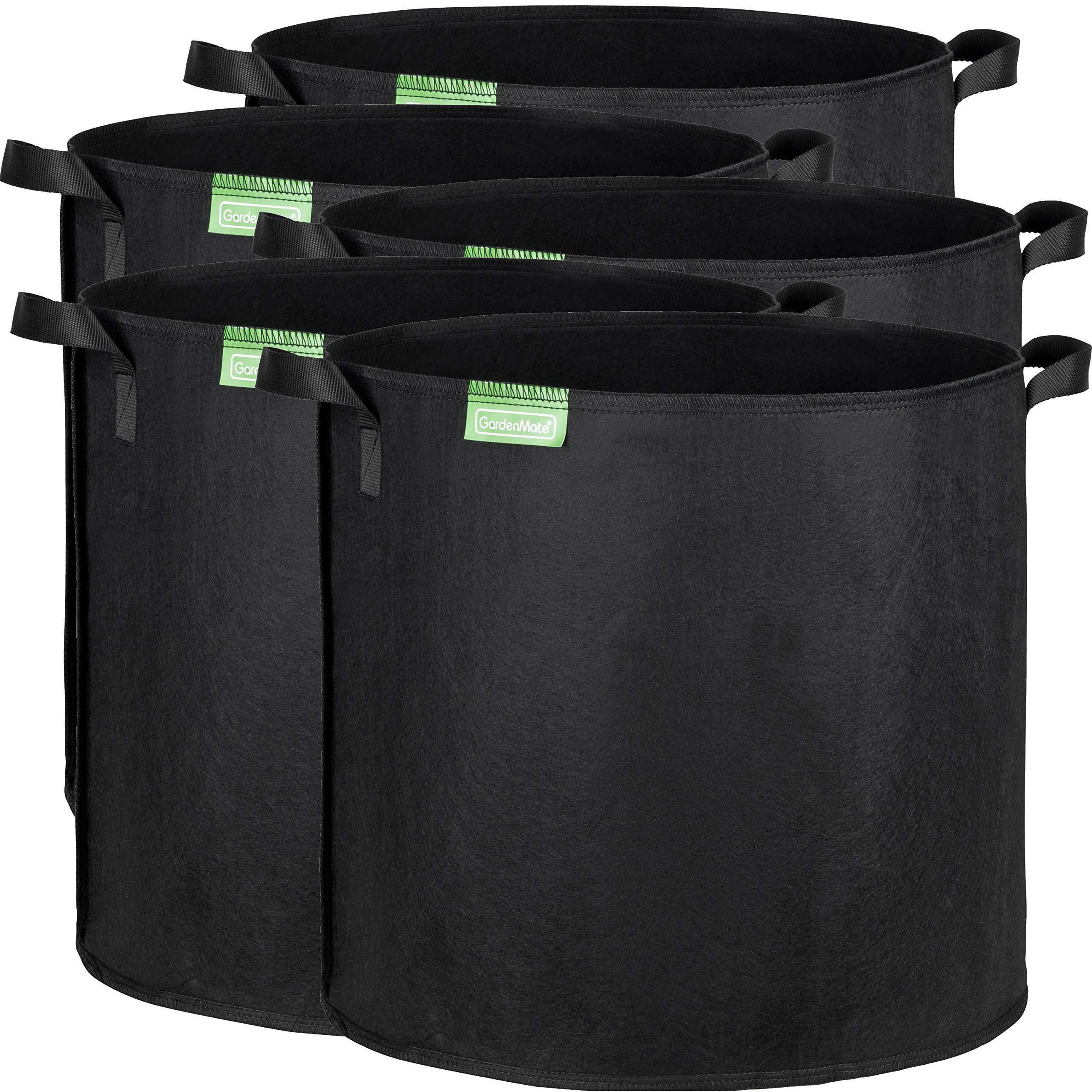 GardenMateBlackline 5 x 60 L Non-Woven Plant Bags Diameter 45.5 cm Height 40 cm