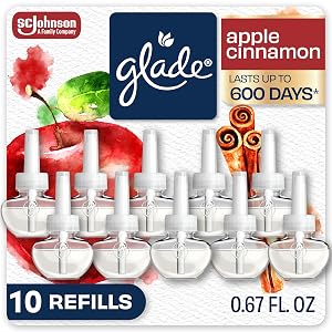 Repuestos de Ambientador Glade PlugIns, Apple Cinnamon, 10 Unidades, 6.7 Fl Oz (Paquete de 1)