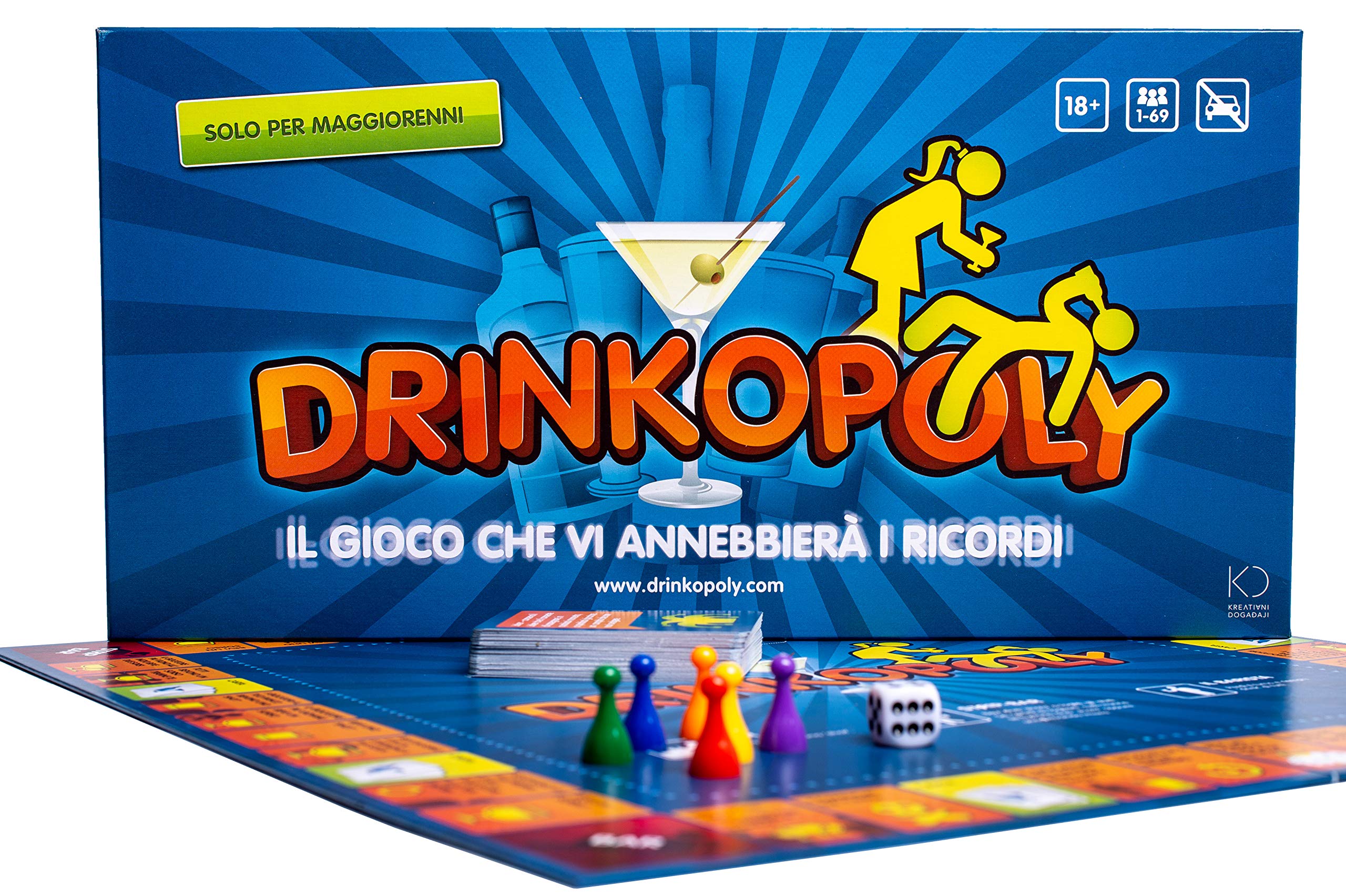 Asmodee, Drinkopoly, Gioco da Tavolo, Party Game per Adulti, 1+ Giocatori, 18+ Anni, Edizione in Italiano