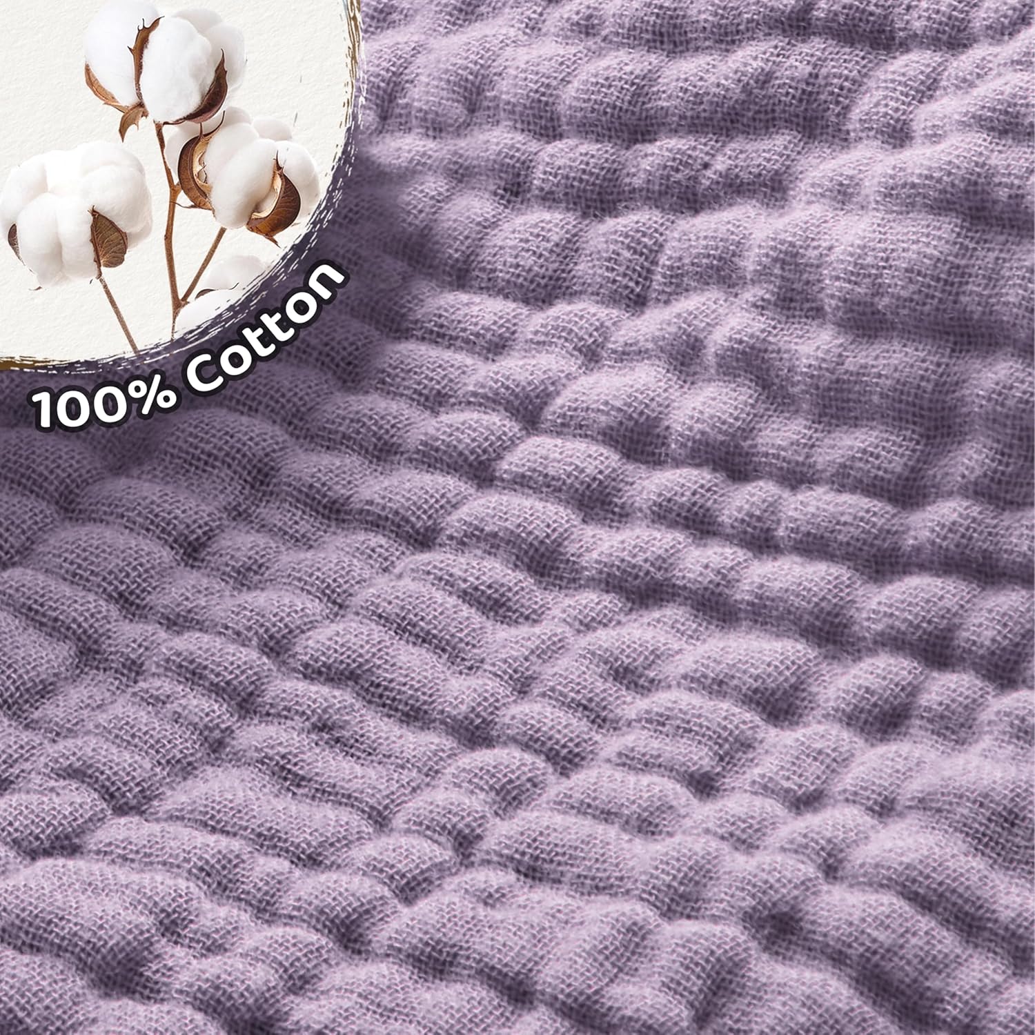 Pro Goleem 2 Pack Muslin Crib Sheets for Girls, Soft Breathable Fitted Cotton Baby Bed Sheets Set for Standard Crib Mattress & Toddler Mattress 52"x28", (Pink＆Purple)