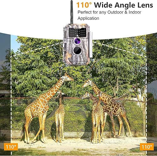 Miniatura 5 de Cámara WiFi para juegos y senderos, 32MP 1296P, MP4, H.264, cámara de ciervo sin brillo, visión nocturna activada por movimiento, impermeable para