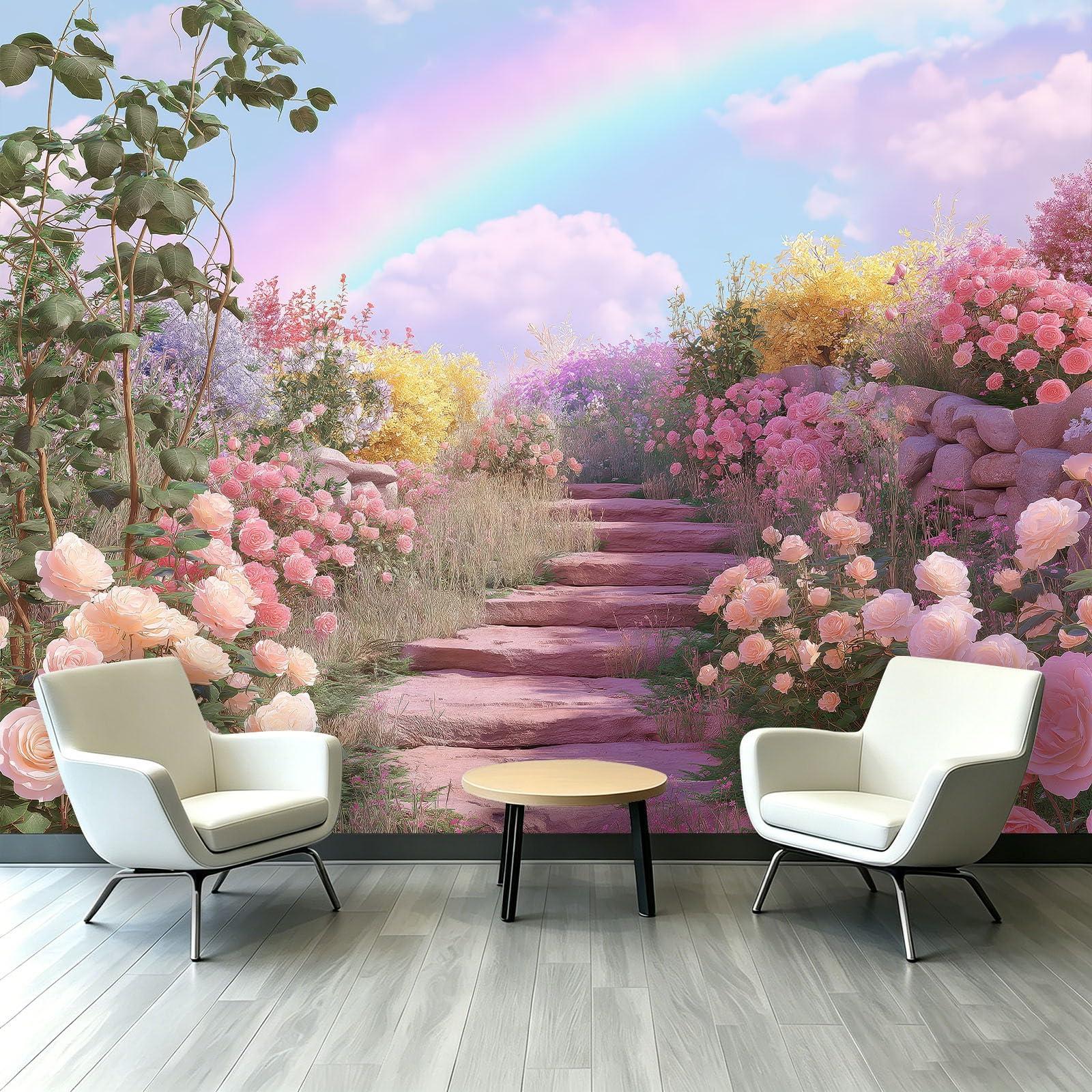 Papier peint jardin onirique pour décorer un balcon
