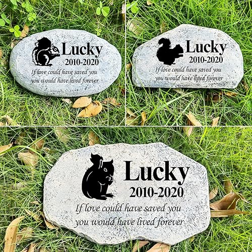 Miniatura 21 de Zatanmulo Piedra conmemorativa personalizada para mascotas, piedra conmemorativa de jardín personalizada, lápida de perro, lápida de gato, placa