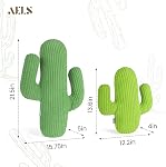 AELS Ensemble de 2 Oreillers décoratifs Cactus, 22"&14" Oreil à cactus rayé en peluche Corduroy, oreiller de bureau Nap, oreillers mignons pour chambre à coucher de nourrice, vert gazon & Vert chaux