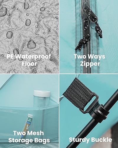 Miniatura 6 de OutdoorMaster Tienda de campaña de playa para 3-4 personas, fácil instalación y portátil, toldo de refugio solar con protección UV UPF 50+, tragaluz