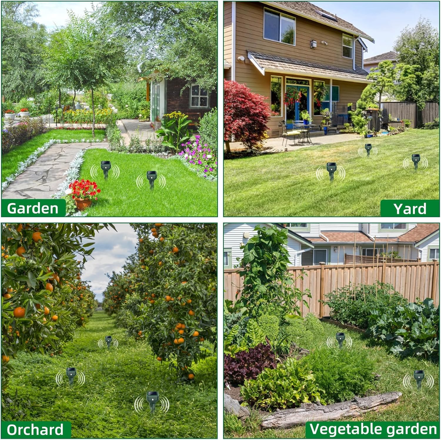 Mole Repellent Solar Powered, 8 Pack Snake & Skunk Repellent for Yard, IP 65 Waterproof Ultrasonic Deterrent Stakes, Get Rid for Rabbit, Gopher, Vole, Chipmunk, Deer, Groundhog for Lawns Garden