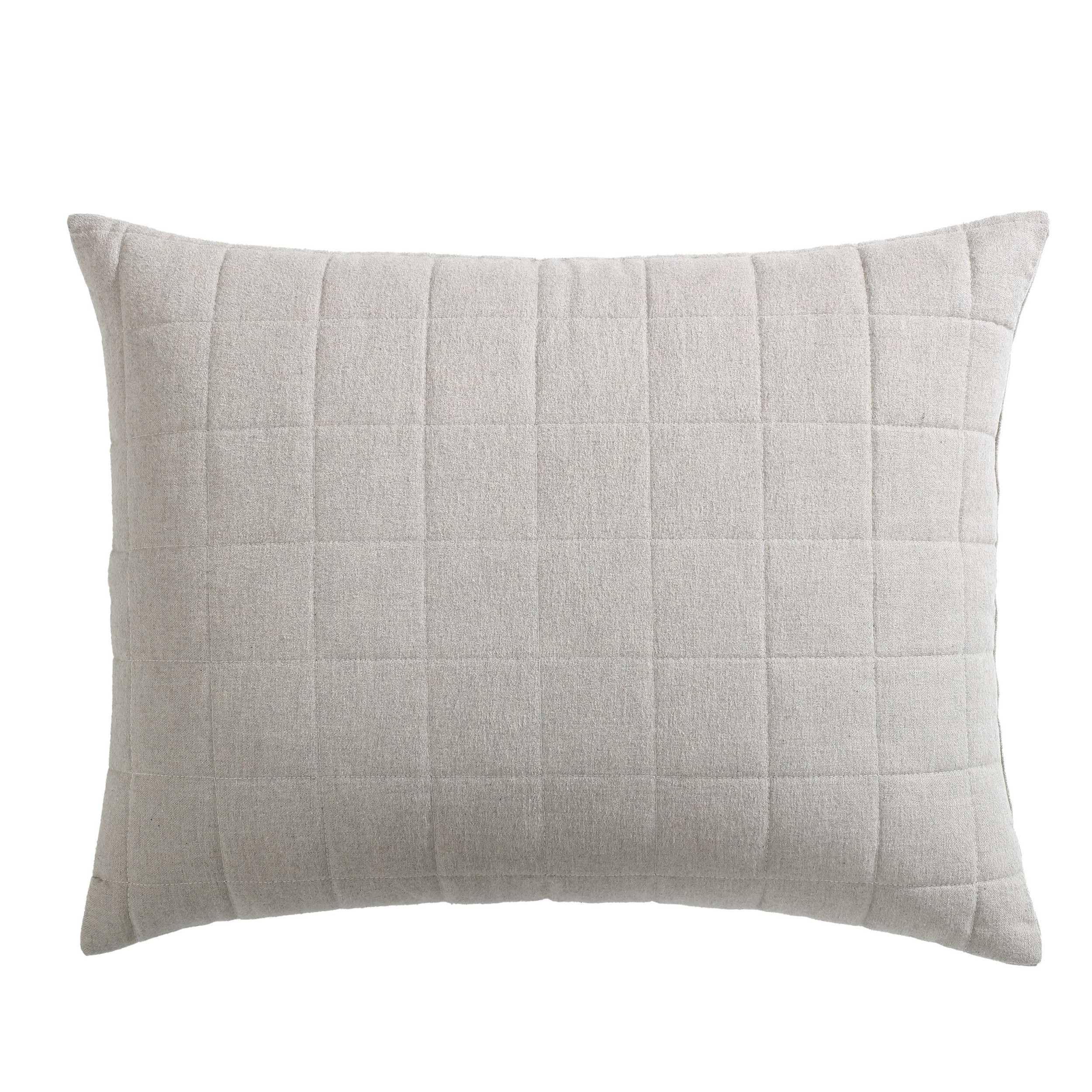 Calvin Klein - Euro Shams 100 Soft Cotton Melange Flannel Set Quilted Textured Feel with Micro-Grid Stitch King