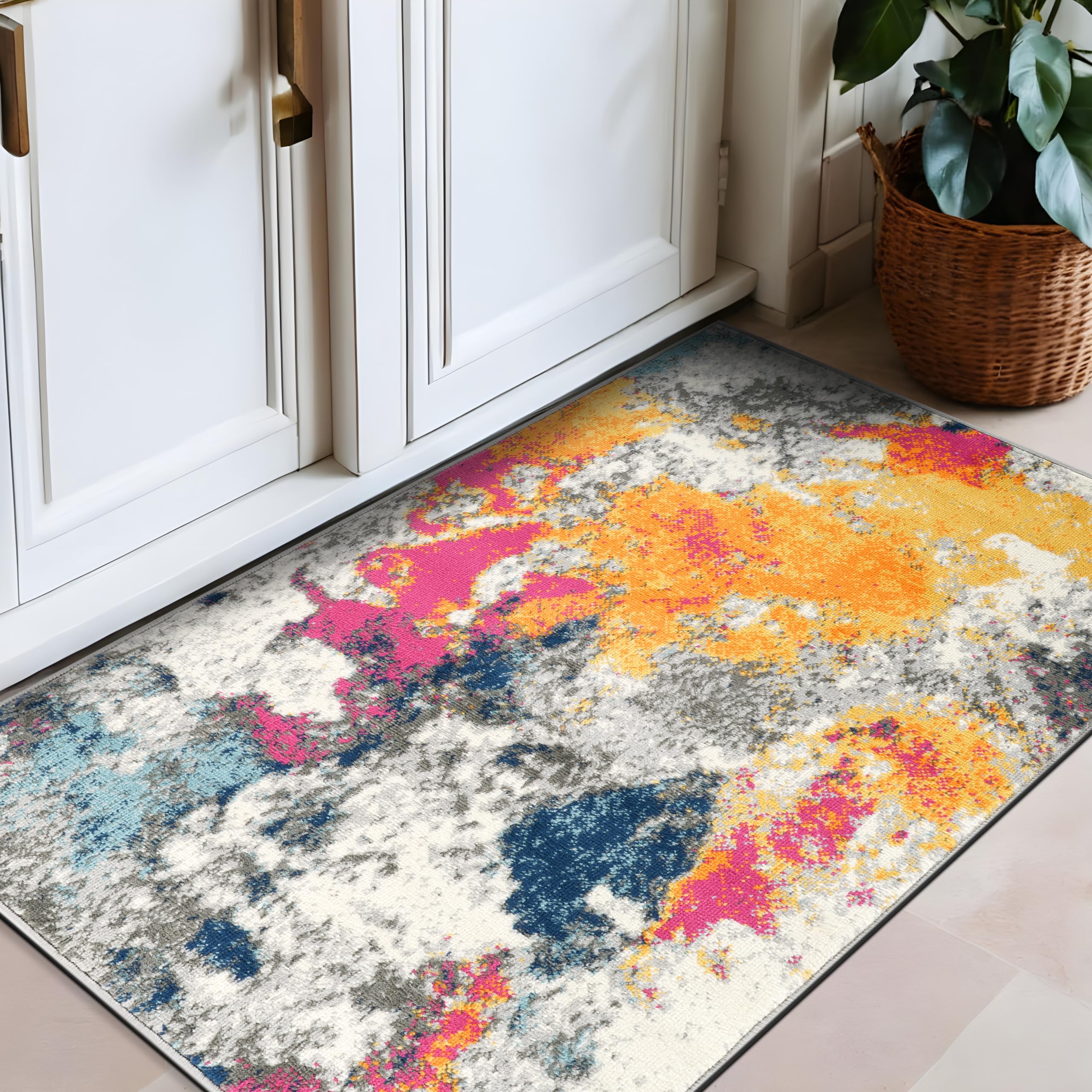 Rugshop Sky Collection Modern Abstract Area Rug 2'7" x 4' Multi