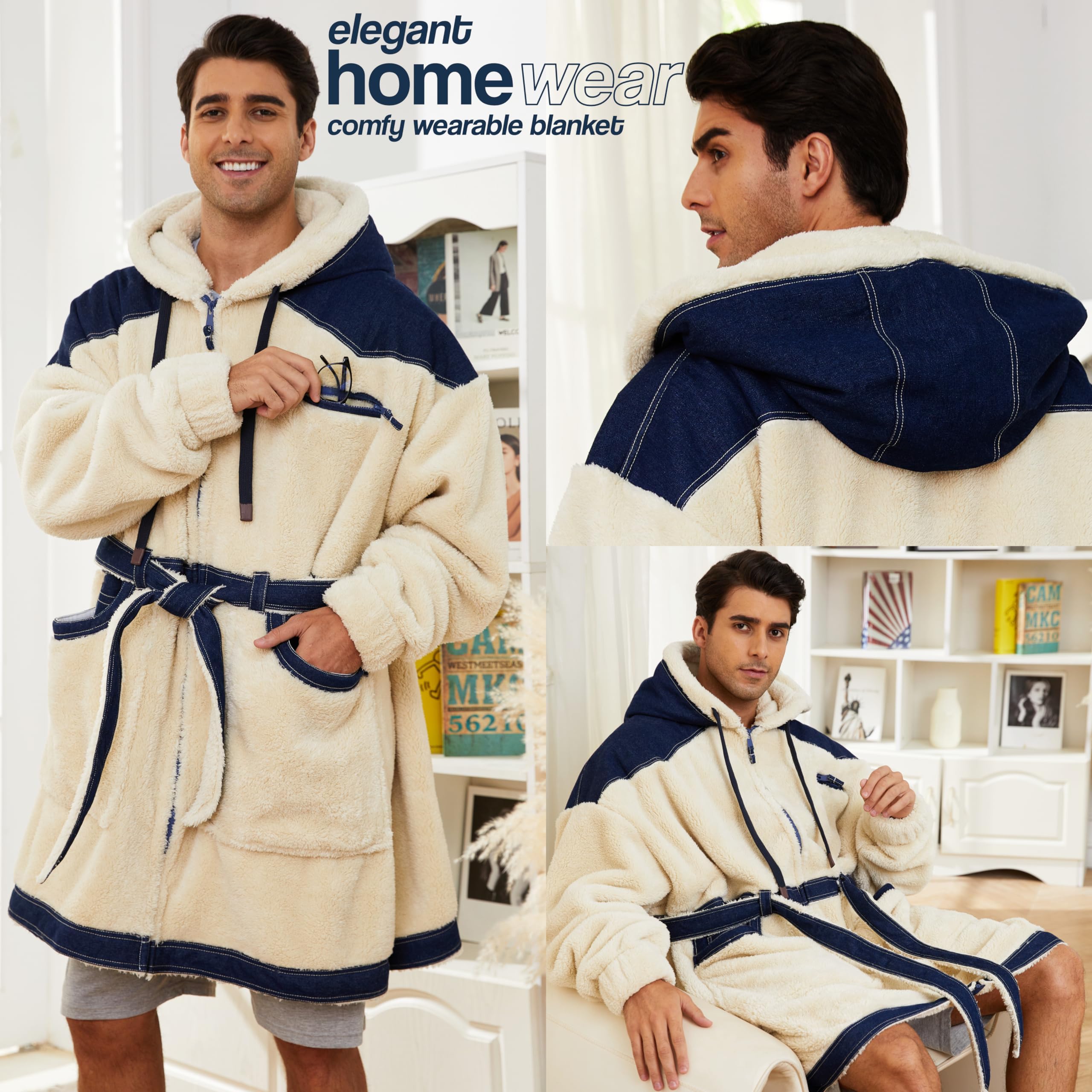 Amazon.com: KOOETTS Wearable Blanket Hoodie Women Men With Zipper 