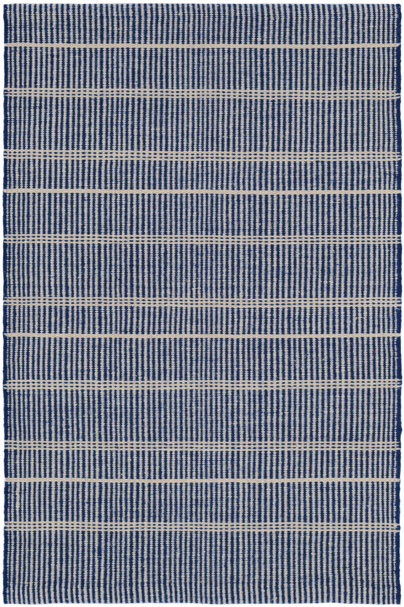 Dash and Albert Samson Indoor/Outdoor Area Rug - 6' x 9' Navy - Striped Handwoven Washable Accent Rug - Durable, Lightweight, Fade Resistant, High