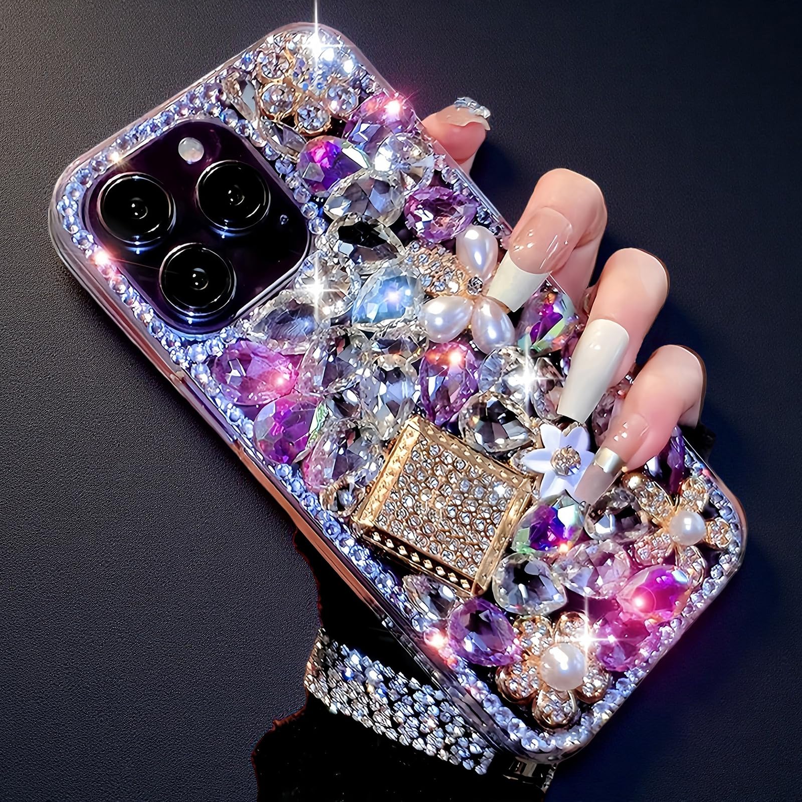Coque iPhone 16 Plus diamant 3D évite rayures et glissements - 8