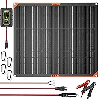 Vista 17 de SUNAPEX Mantenedor de cargador solar de goteo de 12 V y 20 vatios, cargador de batería solar impermeable, kit de panel solar, controlador de carga