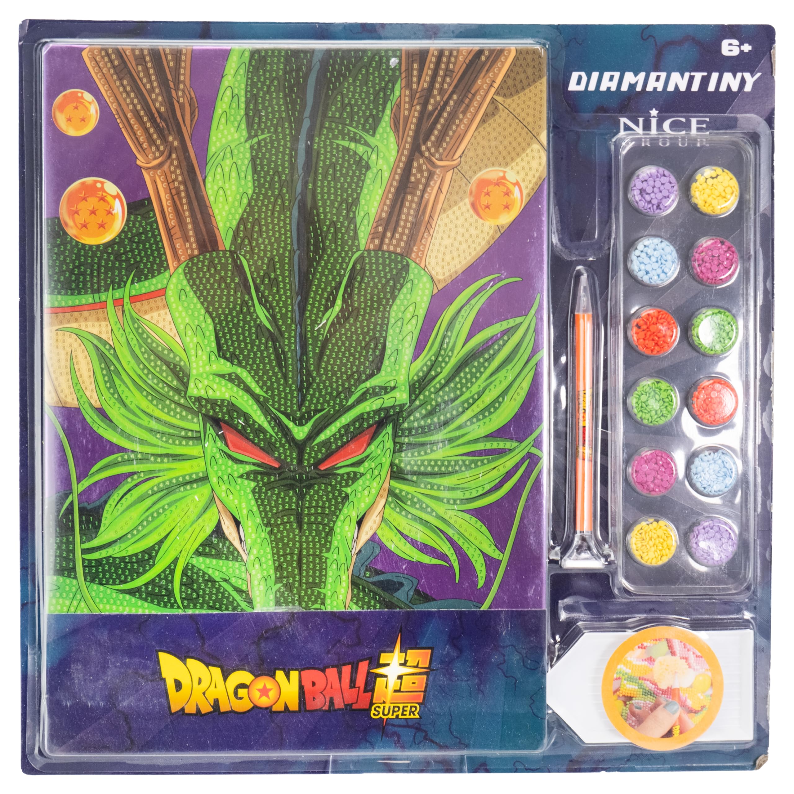 DIAMANTINY - Dragon Ball Battle - Kit crea il Mosaico, Attività Crystal Art, 1 quadro