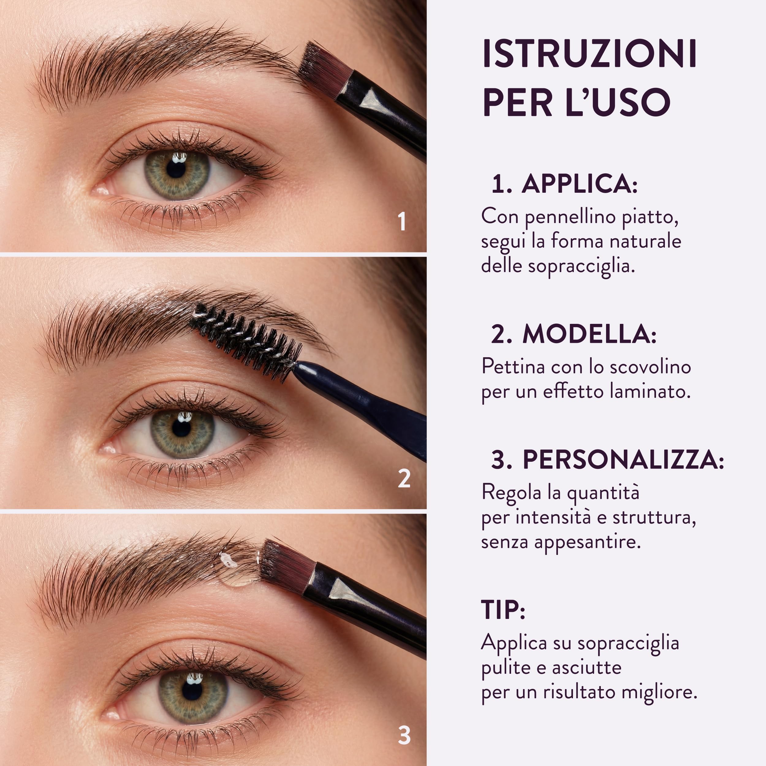 Rougj Cera Sopracciglia LA PECCHI - Fissante Sopracciglia Trasparente per Styling Naturale Effetto Laminazione con Acqua di Rosa - Brow Gel Pratico per Ritocchi Make up Veloci – Made in Italy