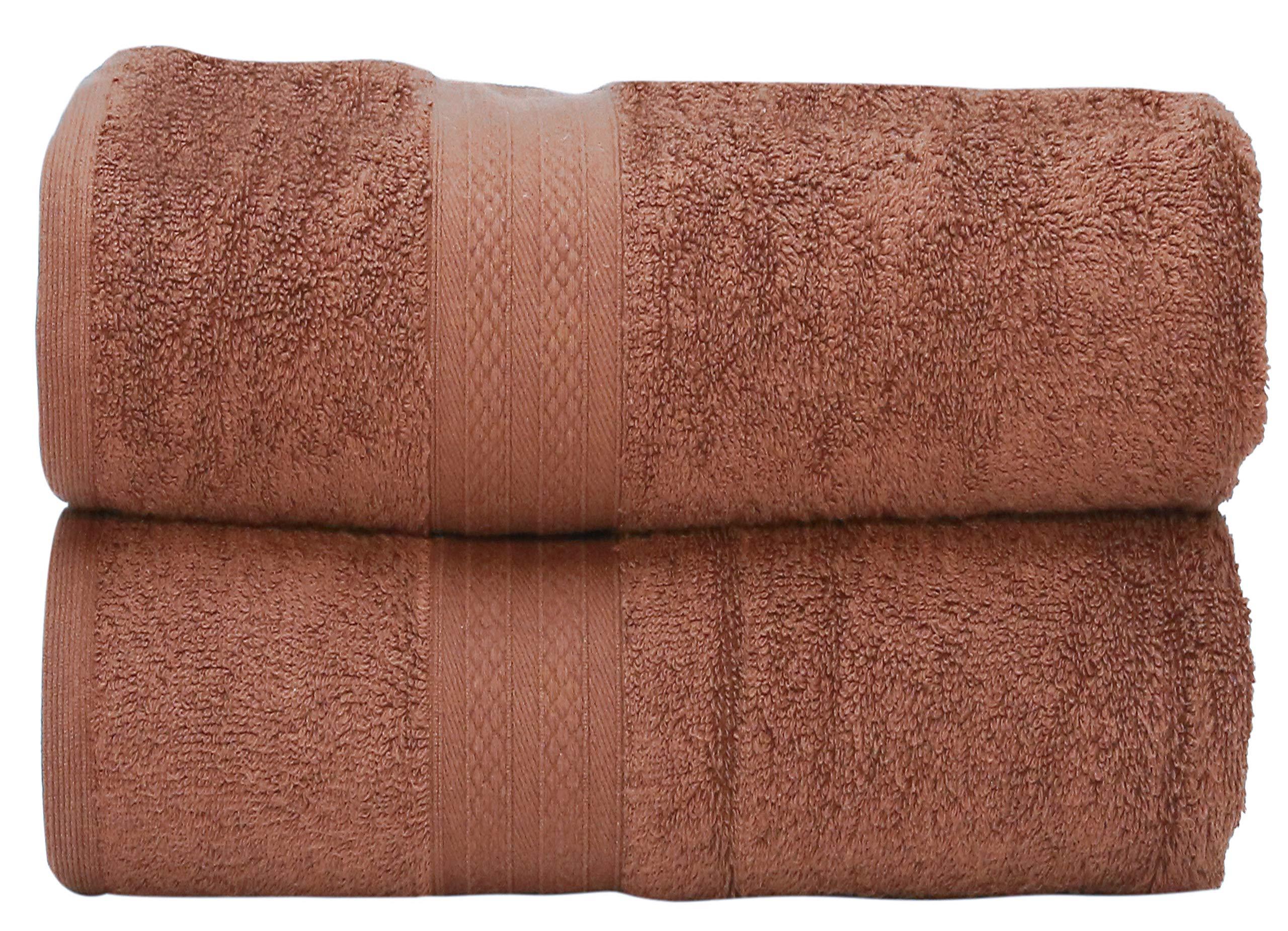 Bliss CasaRoyal Cannon Bath Towel 73 x 147 CM Premium 550 GSM Quality Ring Spun Cotton Luxury Towels Set Highly Absorbent, Quick Dry and Soft Feel Bathroom Towels (Dark Brown, 2PC)