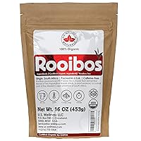 Vista 1 de Té Rooibos de 1 libra (16 onzas) 100% orgánico certificado (USDA sello) Té de hojas sueltas Rooibos rojo Té de hierbas de arbusto rojo