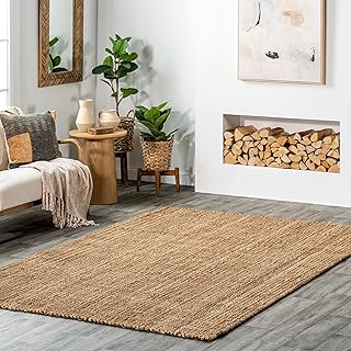 nuLOOM Ashli Solid Farmhouse Jute Area Rug, 7'6