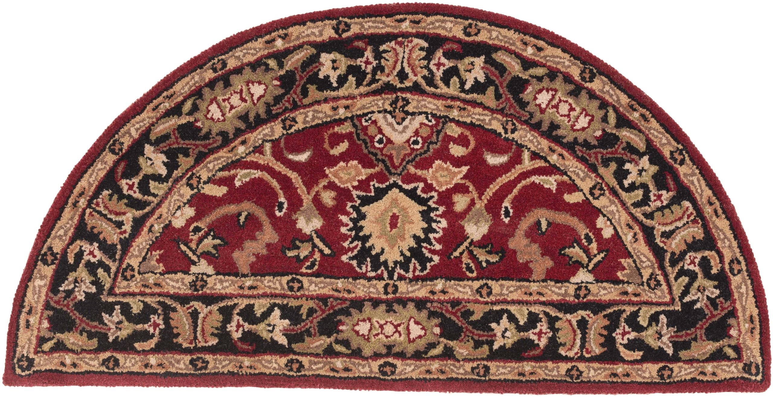 Mark Day Wool Rugs 2x4 Hardisty Traditional Burgundy Hearth Area Rug Red Black Beige Carpet for Fireplace Entryway