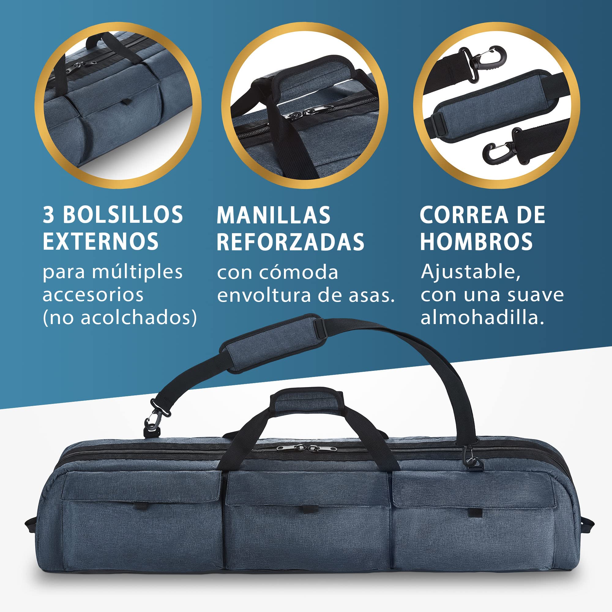 Bolsa polivalente para telescopio – Funda Acolchada para Transporte, Correa Ajustable y Espacio Extra – Repelente al Agua – Compatible con telescopios Celestron (101,6x29,2x22,9 cm)