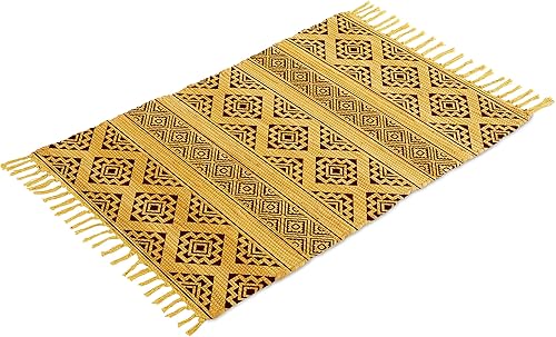 Miniatura 106 de Alfombra de trapo de algodón, 24 x 36 pulgadas, multicolor, tejida a mano, lavable y reversible, para sala de estar, cocina, entrada, con borlas