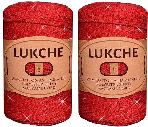 Cordón de macramé de algodón brillante de 0.079 in, 734.9 ft, cordón de macramé colorido para colgar en la pared, bolsas, soportes de plantas,