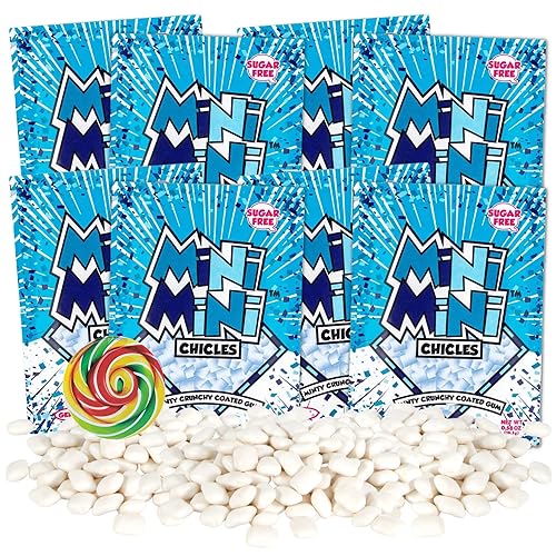 Mini chicles de mascar a granel sin azúcar caramelo masticable refrescante de menta para folletos de fiesta viajes por carretera y más paquete de 8