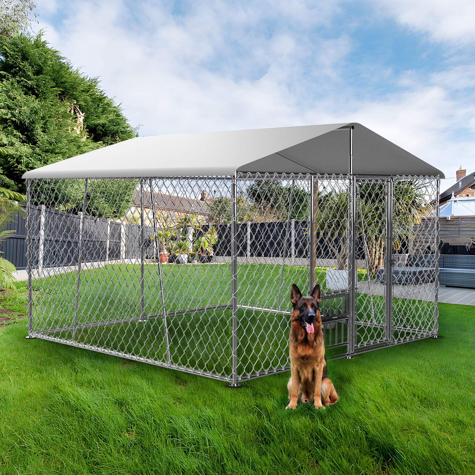 Photo inspiration: Fresh Look at Buy Upgraded Dog Kennel Outdoor With Roof And Openable Feeding