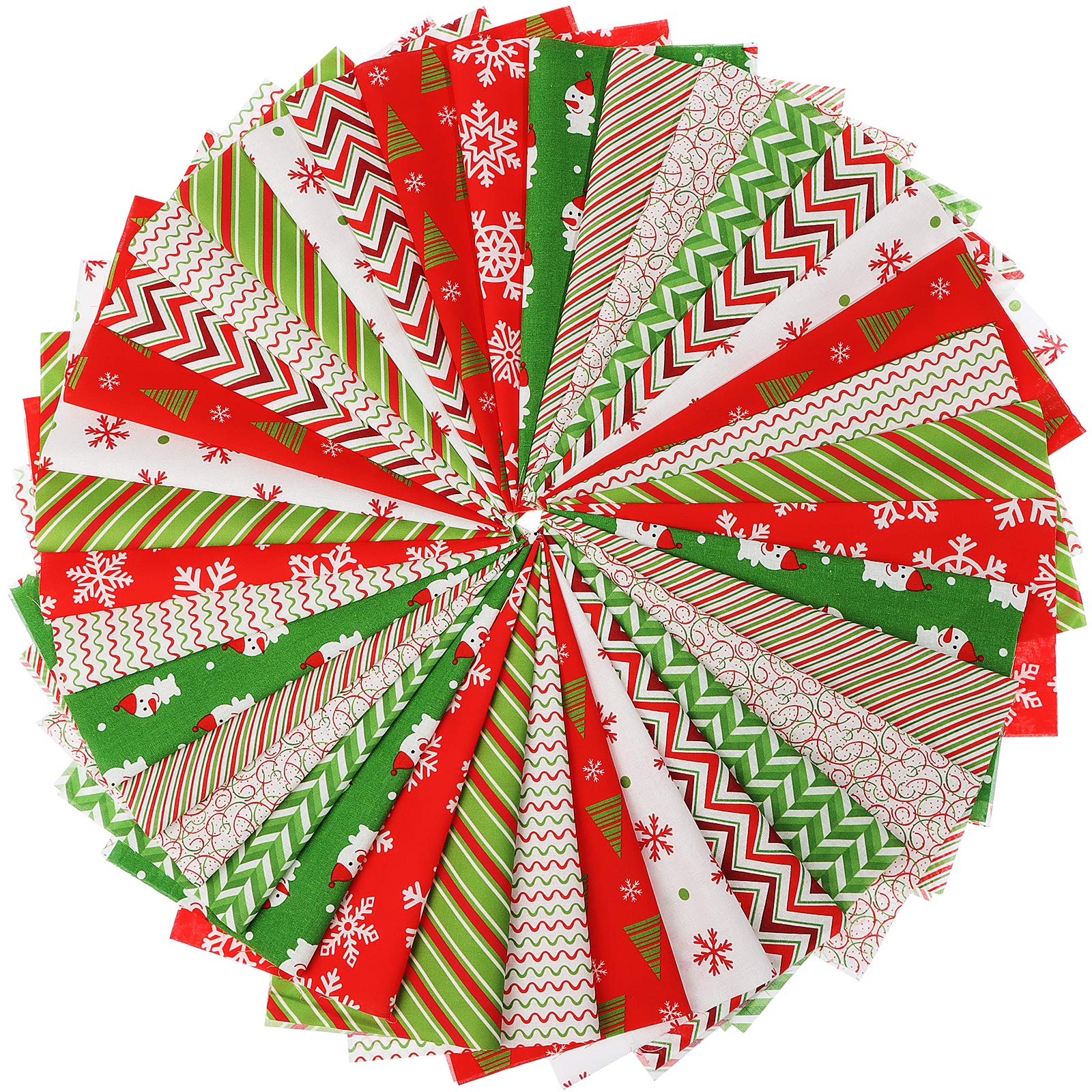 Cotton Fabric Christmas Fabric Bundles Square Patchwork Precut Fabric Sheets Christmas Printing Quilting Fabric for DIY Craft Christmas Party Supplies
