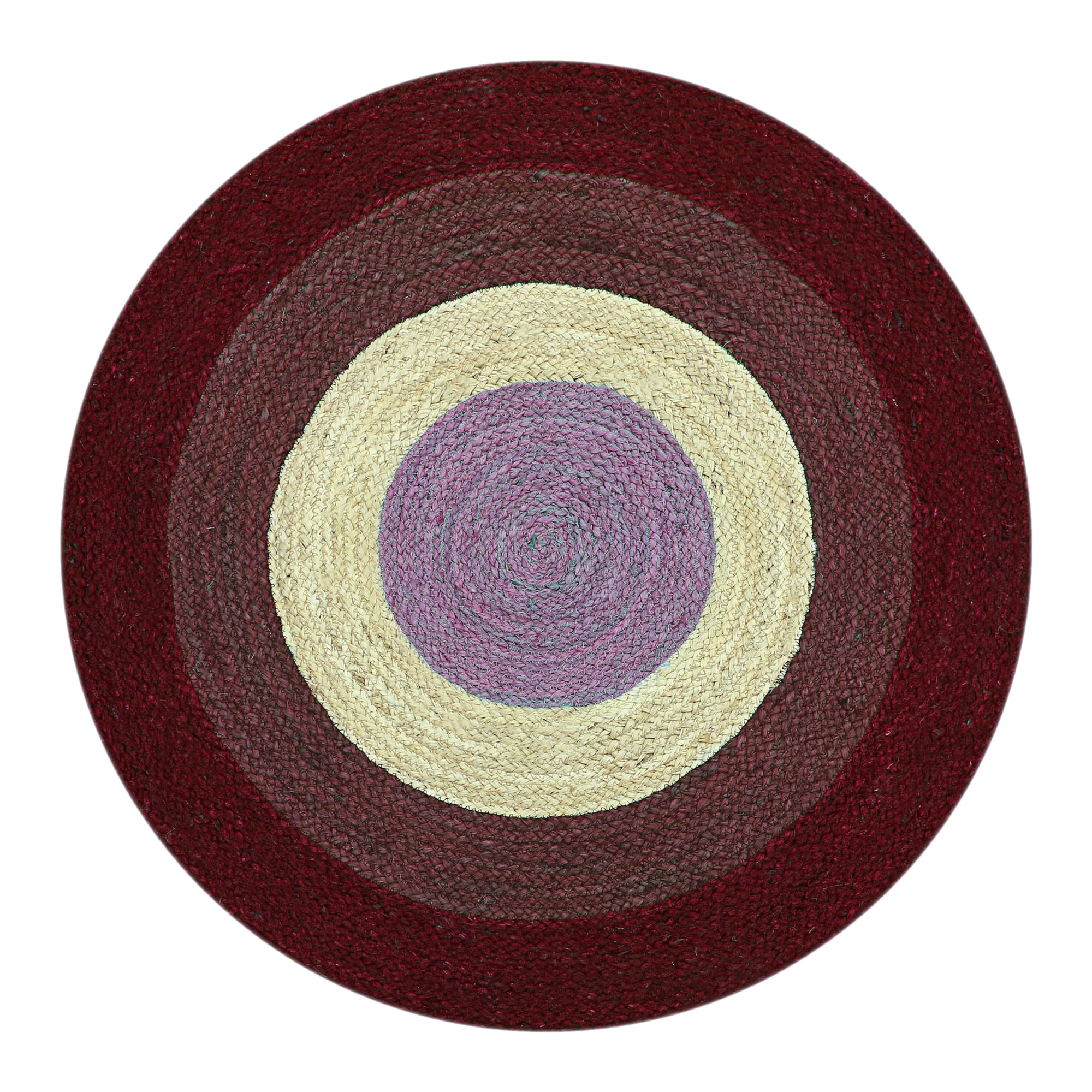Tapis en jute tressé haut de gamme motif Pattern rouge 91 cm