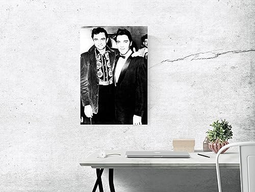 Miniatura 2 de Johnny Cash & Elvis Presley Póster, Rock N' Roll Legends, el hombre de negro y el rey del rock
