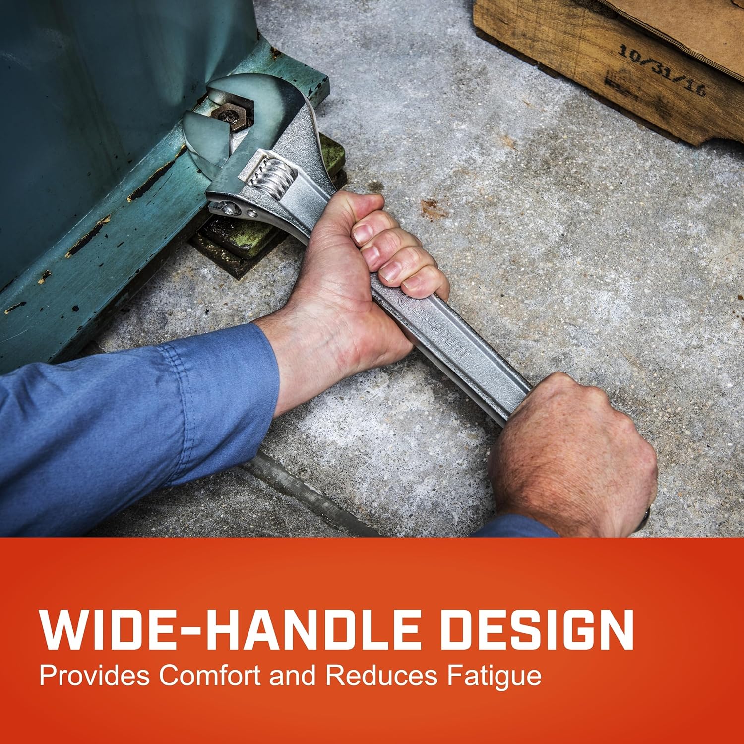 Crescent Adjustable Tapered Handle Wrench - Carded - Home Improvement, Garage & Mechanic Versatile Hand Tool - 18" - AC218VS