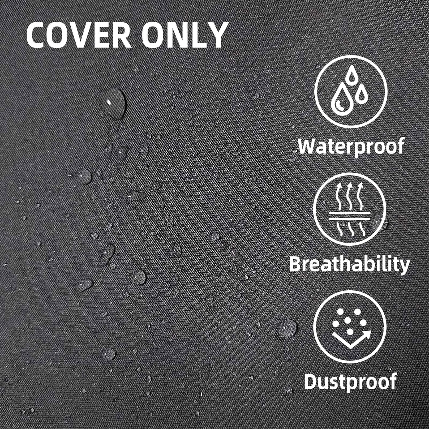 66" Round Daybed Cushion Cover, Slip-On Outdoor Sun Bed Slipcover with Elastic Hem, Waterproof UV Resistant Circular Patio Mattress Protector (Cover Only)