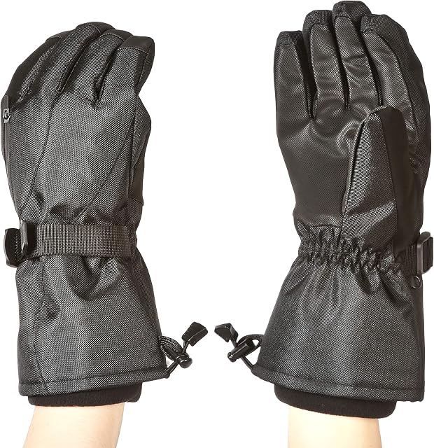 Amazon Basics Waterproof Snow Gloves, Black, L