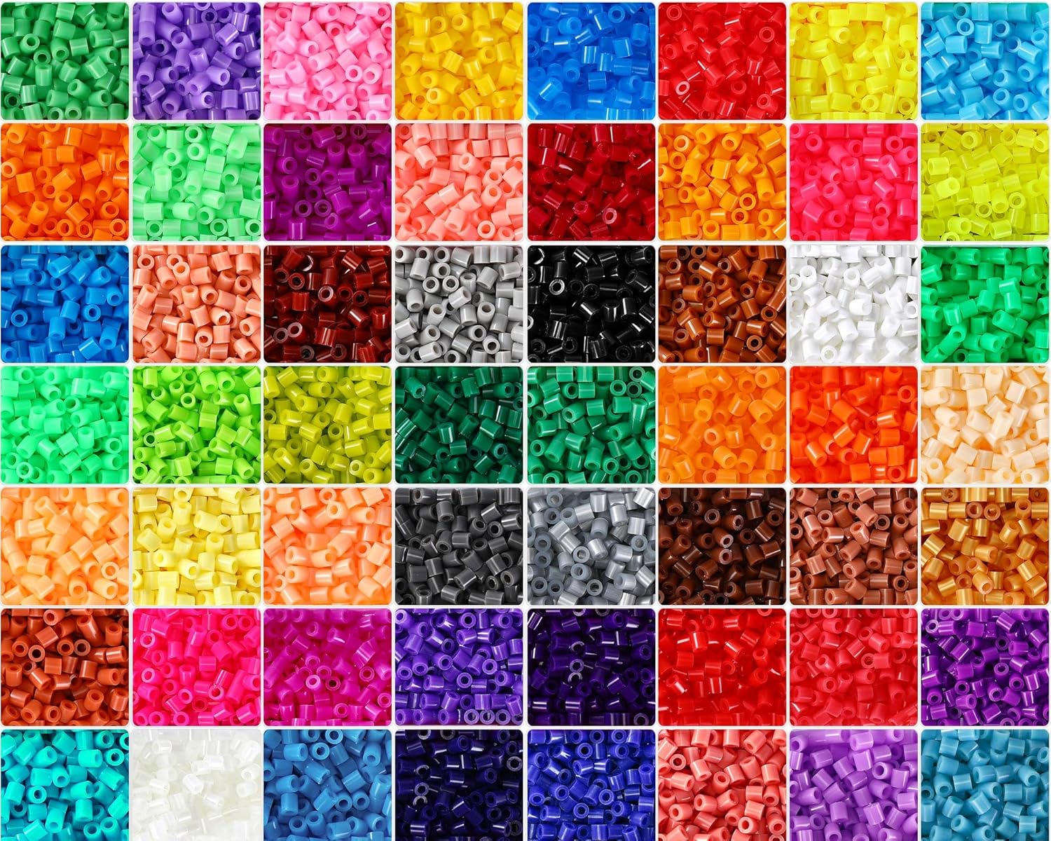 Libima 28000 Pcs 56 Colors Fuse Beads Bulk for Kids Art and Crafts Assorted Iron Beads Set Multicolored for Birthday Gift Bracelet Making Accessories (5mm)