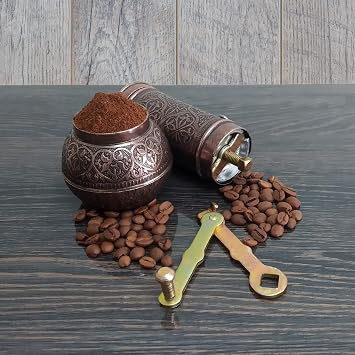 Nostaljik Osmanlı Kahve Değirmeni, Baharat Değirmeni Topuz Hazneli (Koyu Kahve)